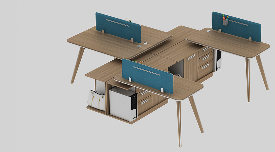 現(xiàn)代簡約四人組合屏風(fēng)辦公桌隔斷工作卡位